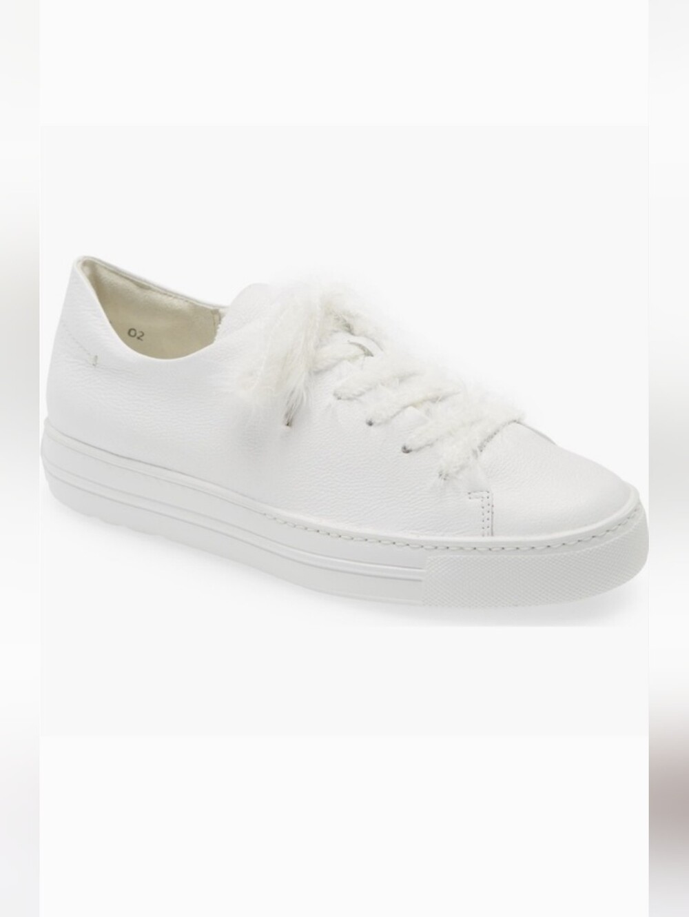 Paul Green Jayden Low Top Sneaker In White Mc Leather Size 7